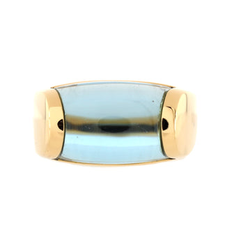 Bvlgari Tronchetto Ring 18K Yellow Gold with Blue Topaz