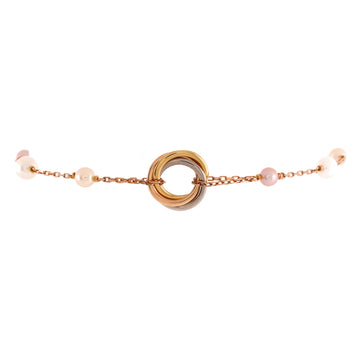 Cartier Trinity Chain Bracelet 18K Tricolor Gold with Pearls