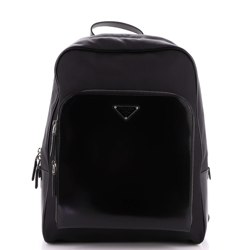 Prada Front Pocket Zip Backpack Re-Nylon and Leather Medium 197626