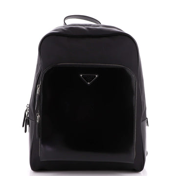 Prada Front Pocket Zip Backpack Re-Nylon and Leather Medium