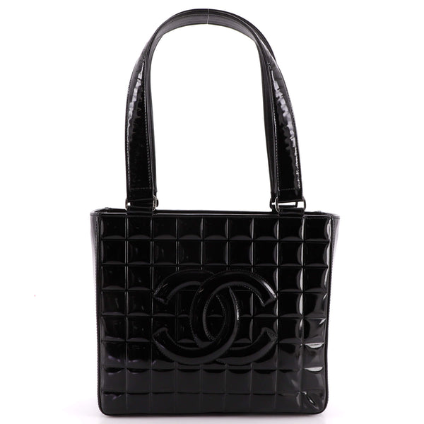 Chocolate Bar CC Tote Quilted Patent Small