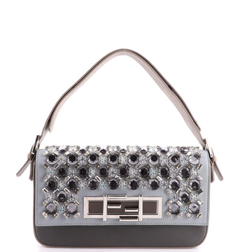 Fendi 3Baguette Shoulder Bag Crystal Embellished Leather