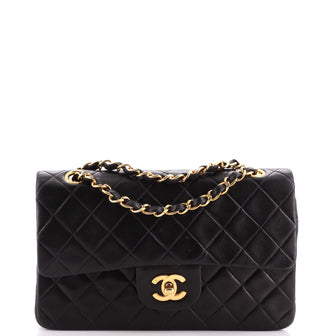 Chanel Vintage Classic Double Flap Bag Quilted Lambskin Small