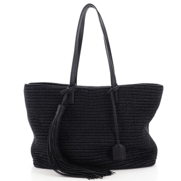 Saint Laurent Shopper Tote Woven Raffia East West