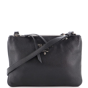 Prada Double Zip Crossbody Bag Vitello Phenix Small