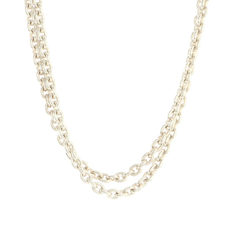 Hermes Chaine d'Ancre Chain Link Lariat Necklace Sterling Silver Long