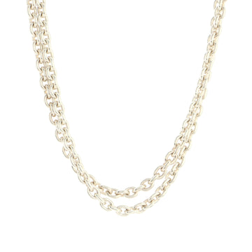 Hermes Chaine d'Ancre Chain Link Lariat Necklace Sterling Silver Long