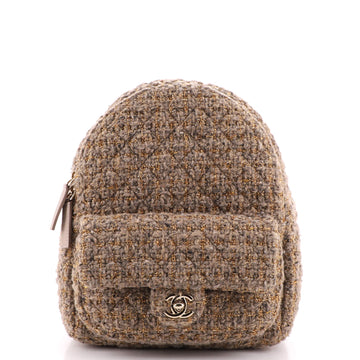 Chanel CC Pocket Backpack Quilted Tweed Mini