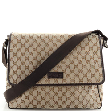 Gucci Flap Messenger Bag GG Canvas Large