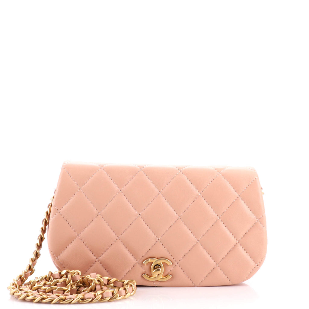 Chanel Neutrals Classic Flap Clutch w/ Chain