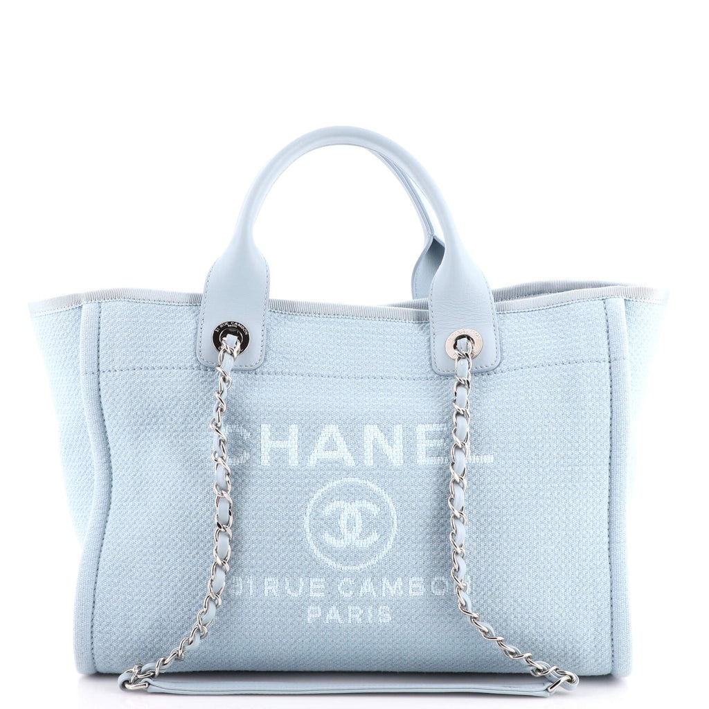Chanel Deauville NM Tote Mixed Fibers Small Blue 19762680