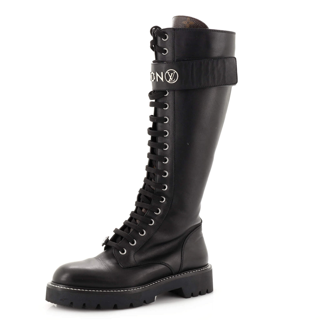 Louis Vuitton Women's Territory Flat High Ranger Boots Canvas and Leather