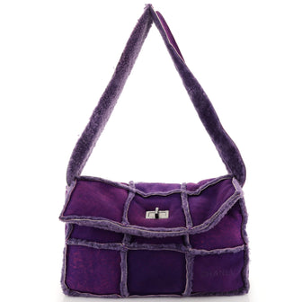 Chanel Flap Shoulder Bag Shearling and Suede Medium