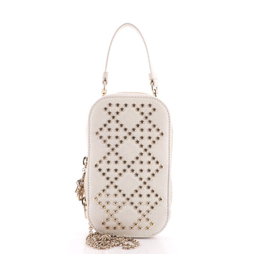Christian Dior Lady Dior Phone Holder on Chain Studded Leather