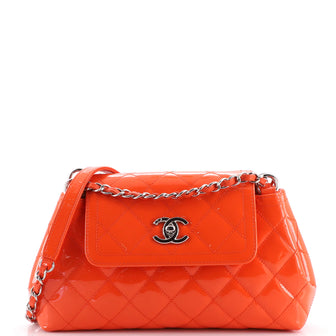 Chanel Coco Shine Accordion Flap Bag Quilted Patent Small