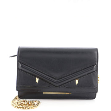 Fendi Monster Wallet on Chain Embossed Leather