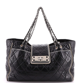 Chanel Mademoiselle Lock East West Tote Quilted Leather Large