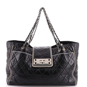 Chanel Mademoiselle Lock East West Tote Quilted Leather Large