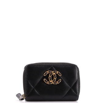 Chanel 19 Zip Coin Purse Quilted Lambskin