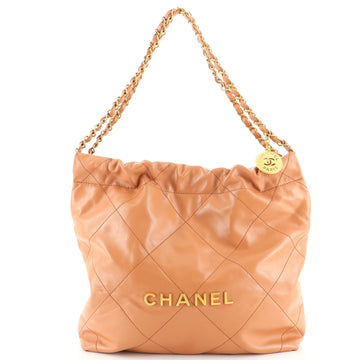 Chanel 22 Chain Hobo Quilted Calfskin Small
