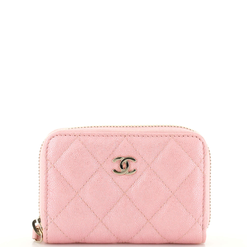 Chanel Metallic Iridescent Caviar Chevron Quilted Leather CC Compact Wallet  at 1stDibs