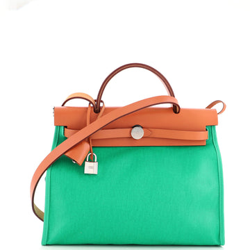 Hermes Herbag Zip Berline Vache Canvas and Leather 31