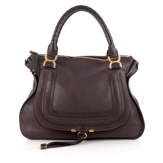Chloe Marcie Shoulder Bag Leather Large Brown 1977701
