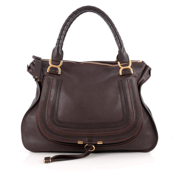 Chloe Marcie Shoulder Bag Leather Large Brown 1977701