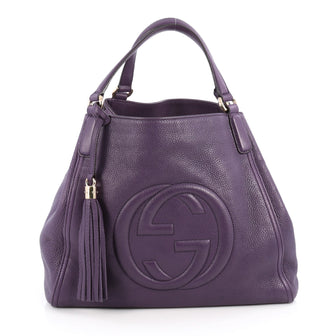 Gucci Soho Shoulder Bag Leather Medium Purple 1977703