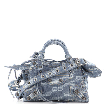 Balenciaga Neo Cagole City Bag BB Denim Mini