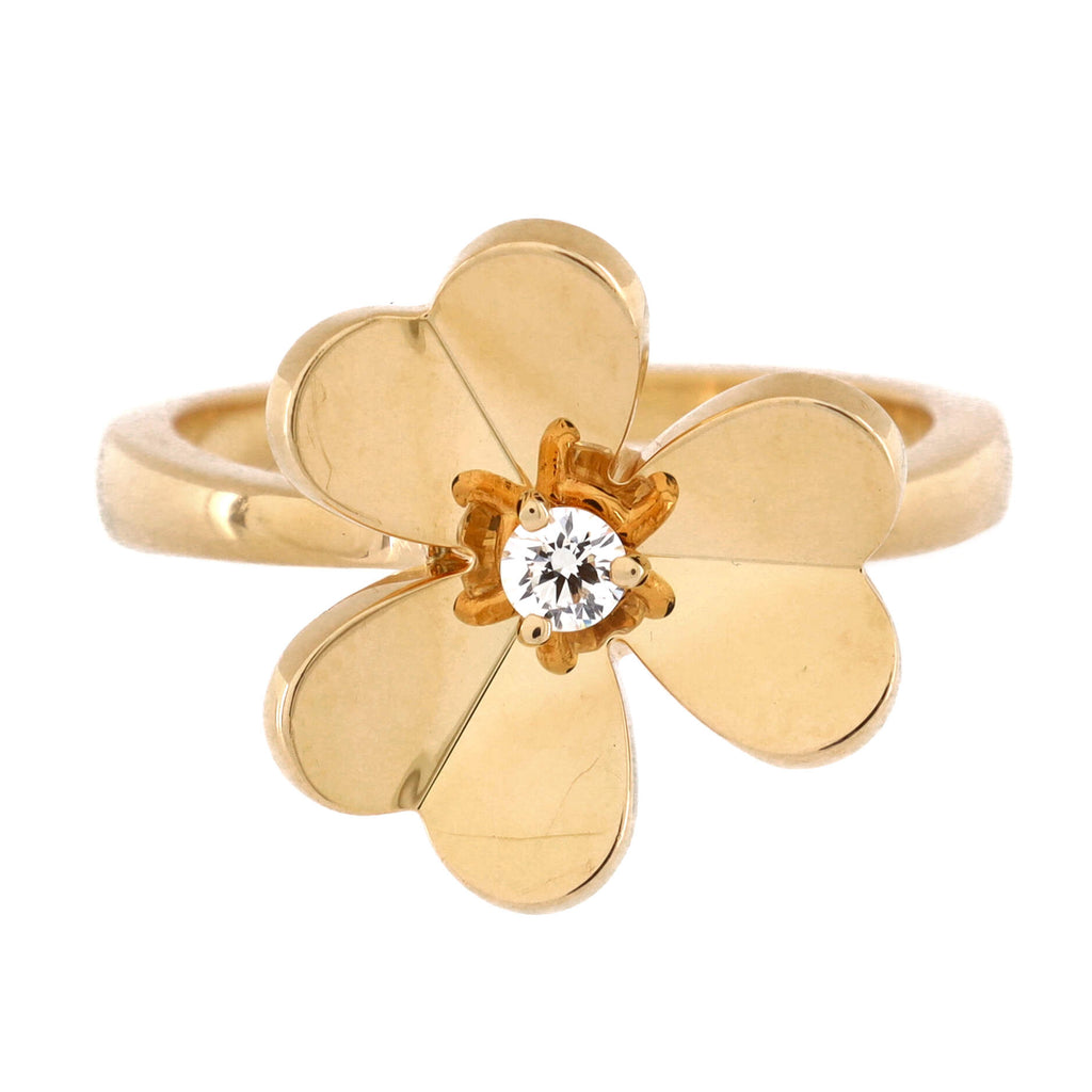 Van Cleef Arpels Frivole Flower Ring 18K Yellow Gold with