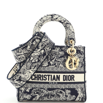 Christian Dior Toile de Jouy Lady D-Lite Bag Embroidered Canvas