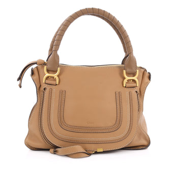 Chloe Marcie Satchel Leather Medium Brown