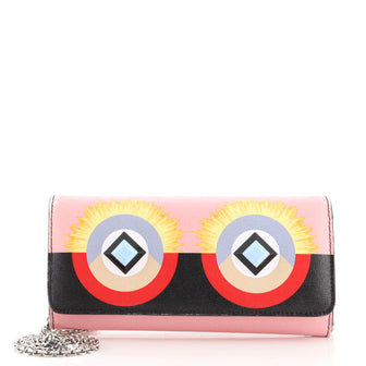 Fendi Monster Continental Wallet on Chain Leather