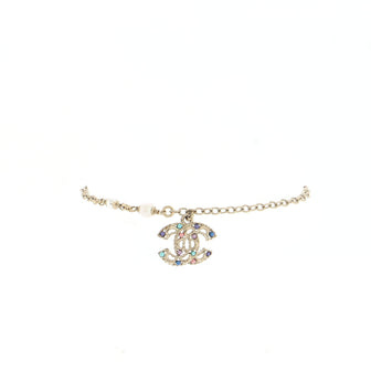 Chanel CC Chain Bracelet Metal with Faux Pearls and Beads