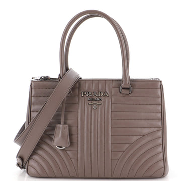 Prada Double Zip Tote Diagramme Quilted Leather Small