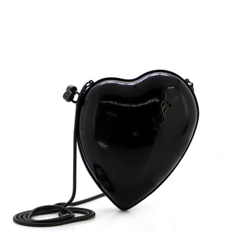 Saint Laurent Love Heart Chain Box Clutch Patent Small