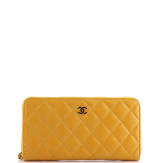 Chanel Zip Around Wallet Quilted Caviar Long