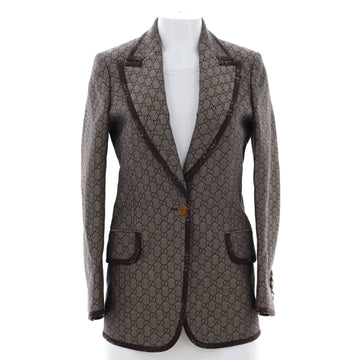 Gucci Women's Single Button Blazer GG Wool and Cotton Blend
