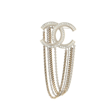 Chanel CC Multistrand Chain Brooch Metal with Crystal