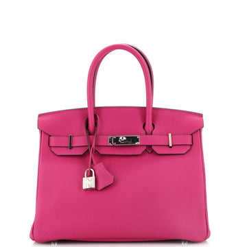Hermes Birkin Handbag Pink Togo with Palladium Hardware 30