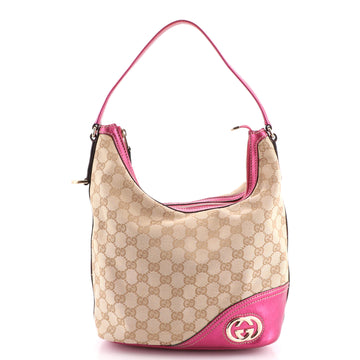 Gucci New Britt Zip Hobo GG Canvas Medium