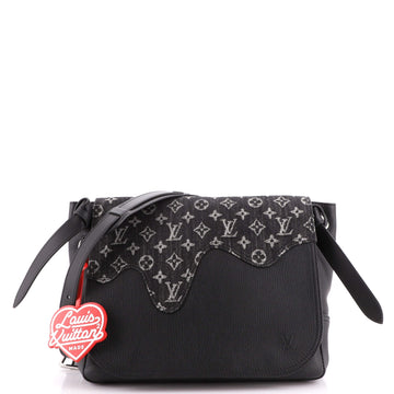 Louis Vuitton Nigo Besace Tokyo Messenger Bag Monogram Denim and Taurillon Leather