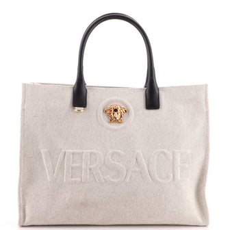 Versace La Medusa Tote Embossed Canvas Large