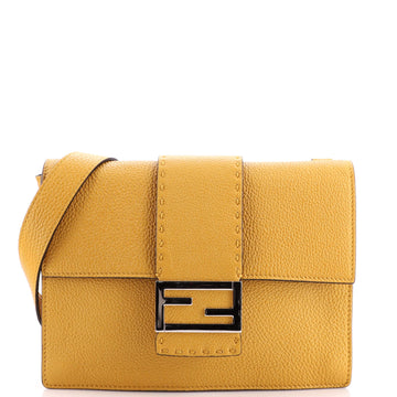Fendi Flat Baguette Crossbody Bag Leather Medium