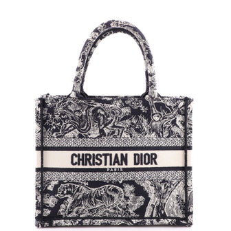 Christian Dior Book Tote Embroidered Canvas Small