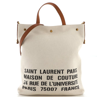 Saint Laurent Stencil Logo Convertible Tote Print Canvas