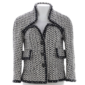 Chanel Women's Paris-Rome Fantasy Faux Pearl Detail Blazer Tweed