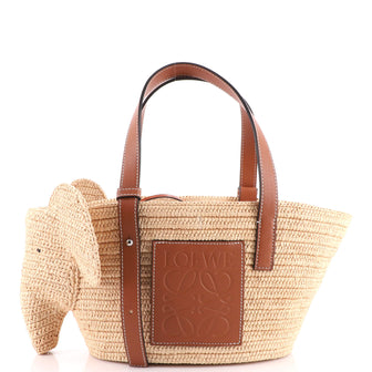 Loewe Elephant Basket Tote Raffia Small
