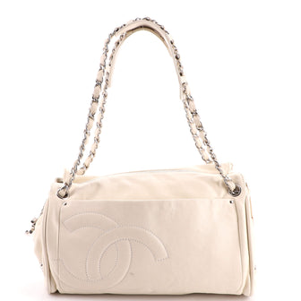 Chanel Diagonal CC Ligne Accordion Shoulder Bag Lambskin Large